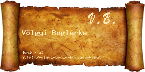 Völgyi Boglárka névjegykártya